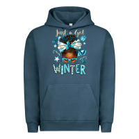 Pigment Midnight Navy just a girl who loves winter afro messy bun Urban Hoodie - texasbilliewilder