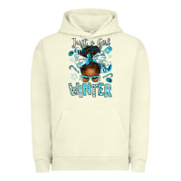 Pigment Pistachio just a girl who loves winter afro messy bun Urban Hoodie - texasbilliewilder