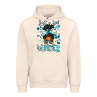 Sandshell just a girl who loves winter afro messy bun Urban Hoodie - texasbilliewilder