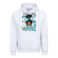 White just a girl who loves winter afro messy bun Urban Hoodie - texasbilliewilder
