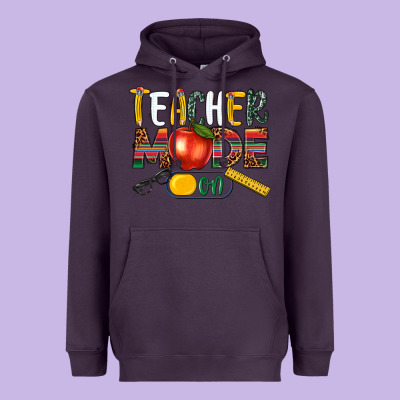 Teacher Mode On Heavyweight Hoodie Designed By Nancycooperartshop