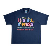 Navy its all a mess Urban Heavy Tee - JahusDesignShop
