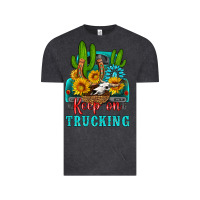 Vintage Black keep on trucking with western truck Vintage Tee - HRA Design Shop
