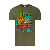 Vintage Olive keep on trucking with western truck Vintage Tee - HRA Design Shop