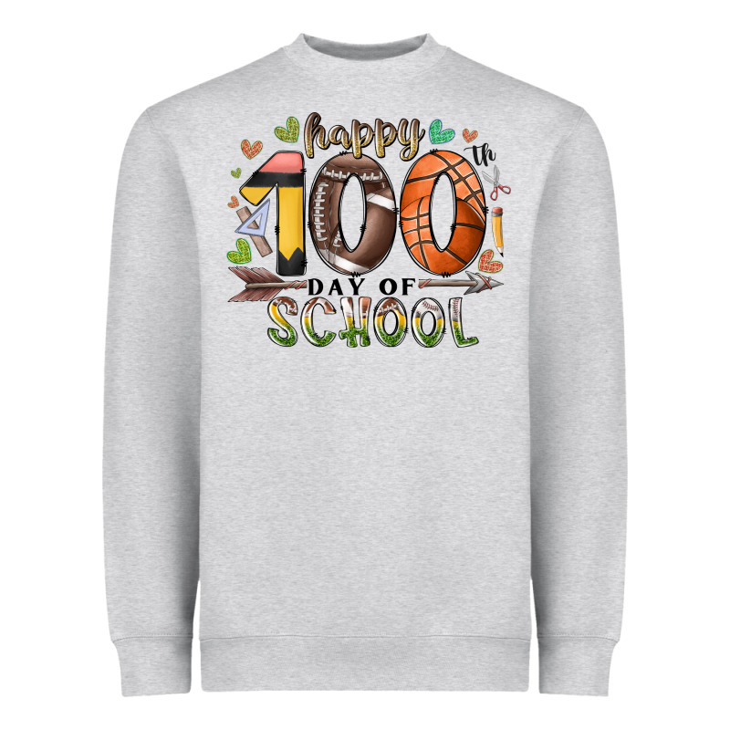 Happy 100 Americana Football Basketball Day Of Sch Heavyweight Sweatshirt by RacoonDesign | Teevron