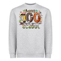 Heather Grey happy 100 americana football basketball day of sch Heavyweight Sweatshirt - RacoonDesign