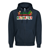 Navy Baking Christmas memories Zipper Hoodie - NancyCooperArtShop