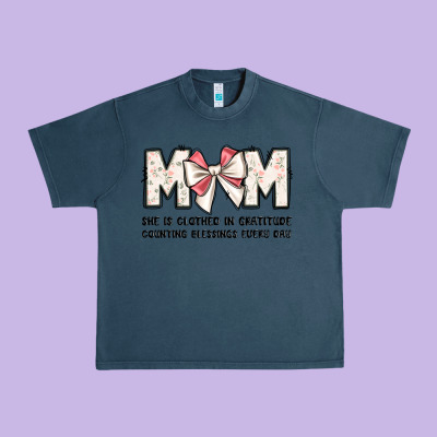 Mom She Is Clothed In Gratitude Counting Blessings Urban Heavy Tee Designed By Jahusdesignshop