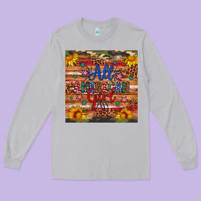 All American Girl Long Sleeve Tee Designed By Artiststas