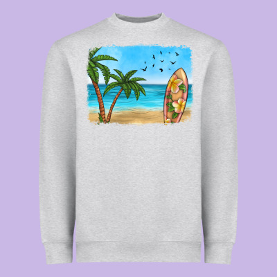Beach Background Heavyweight Sweatshirt Designed By Hra Design Shop