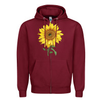 Burgundy bambino sunflower Zipper Hoodie - LillyAllenDesigns