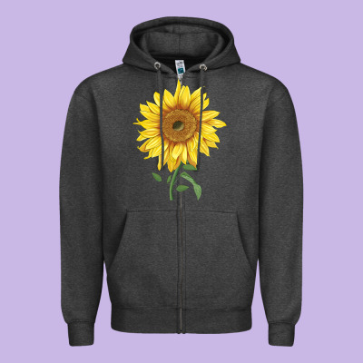Bambino Sunflower Zipper Hoodie Designed By Lillyallendesigns