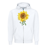 White bambino sunflower Zipper Hoodie - LillyAllenDesigns