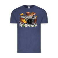 Vintage Denim floral butterfly film roll vintage camera Vintage Tee - FaDigitalArtStudio