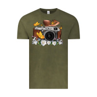 Vintage Olive floral butterfly film roll vintage camera Vintage Tee - FaDigitalArtStudio