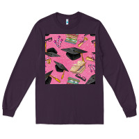 Plum pink glitter graduation seamless pattern Long Sleeve Tee - BundleAndBundleShop