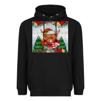 Black christmas cow Heavyweight Hoodie - MaliasSmallBusiness