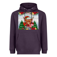 Plum christmas cow Heavyweight Hoodie - MaliasSmallBusiness