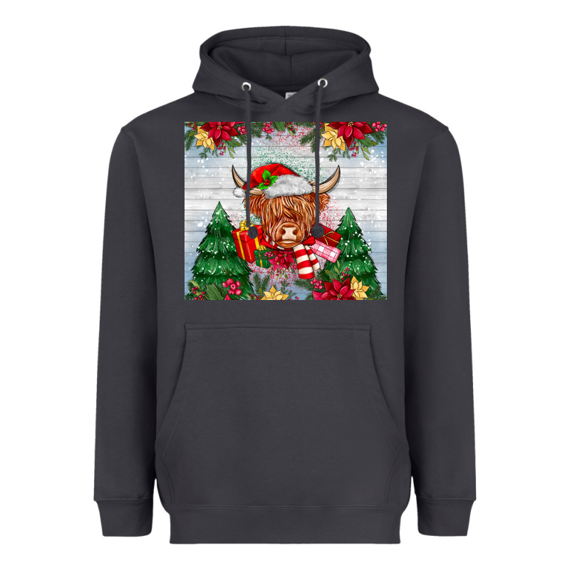 Christmas Cow Heavyweight Hoodie by MaliasSmallBusiness | Teevron