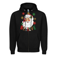 Black Believe Christmas Zipper Hoodie - NancyCooperArtShop