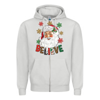 Dove Grey Believe Christmas Zipper Hoodie - NancyCooperArtShop