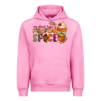Fuchsia Pink my blood type is pumpkin spice Urban Hoodie - NancyCooperArtShop