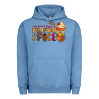 Pigment Pebble Blue my blood type is pumpkin spice Urban Hoodie - NancyCooperArtShop