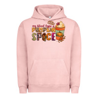 Pigment Salmon my blood type is pumpkin spice Urban Hoodie - NancyCooperArtShop