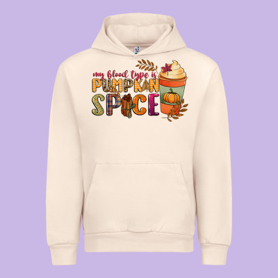 My Blood Type Is Pumpkin Spice Urban Hoodie Designed By Nancycooperartshop