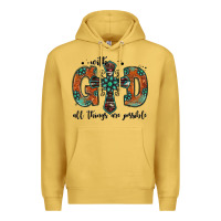 Antique Gold with god all things are possible gemstone cross Premium Hoodie - Jasminsmagicworld