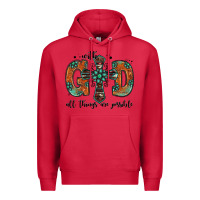 Cardinal with god all things are possible gemstone cross Premium Hoodie - Jasminsmagicworld