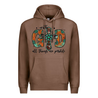 Chestnut with god all things are possible gemstone cross Premium Hoodie - Jasminsmagicworld