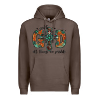 Coffee with god all things are possible gemstone cross Premium Hoodie - Jasminsmagicworld
