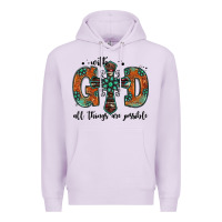 Lilac with god all things are possible gemstone cross Premium Hoodie - Jasminsmagicworld