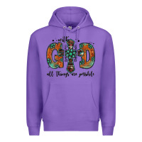 Purple with god all things are possible gemstone cross Premium Hoodie - Jasminsmagicworld