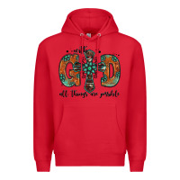 Red with god all things are possible gemstone cross Premium Hoodie - Jasminsmagicworld