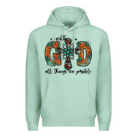 Seafoam with god all things are possible gemstone cross Premium Hoodie - Jasminsmagicworld