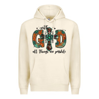 Tofu with god all things are possible gemstone cross Premium Hoodie - Jasminsmagicworld