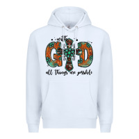 White with god all things are possible gemstone cross Premium Hoodie - Jasminsmagicworld