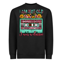 Black i am not old i am a classic sunflower floral casse Heavyweight Sweatshirt - FaDigitalArtStudio