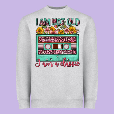 I Am Not Old I Am A Classic Sunflower Floral Casse Heavyweight Sweatshirt Designed By Fadigitalartstudio