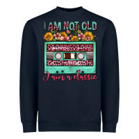 Navy i am not old i am a classic sunflower floral casse Heavyweight Sweatshirt - FaDigitalArtStudio