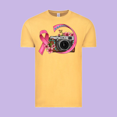 Floral Cancer Ribbon Vintage Camera Vintage Tee Designed By Fadigitalartstudio