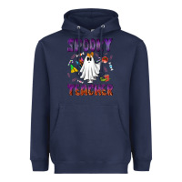 Navy spooky teacher Heavyweight Hoodie - NancyCooperArtShop
