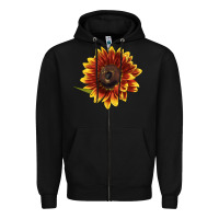Black ring o fine sunflower Zipper Hoodie - LillyAllenDesigns