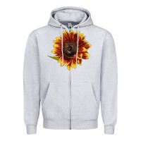 Heather Grey ring o fine sunflower Zipper Hoodie - LillyAllenDesigns
