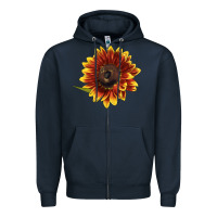 Navy ring o fine sunflower Zipper Hoodie - LillyAllenDesigns