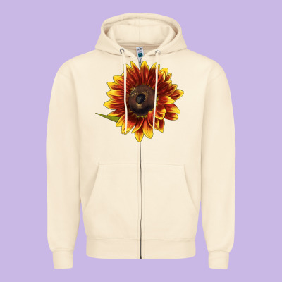 Ring O Fine Sunflower Zipper Hoodie Designed By Lillyallendesigns