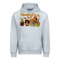 Heather Grey Thankful afro gnome Urban Hoodie - NancyCooperArtShop