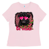 Bubblegum Pink be mine belted galloway Ladies Tee - AdoDesignShop